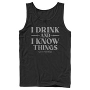 Men's Game of Thrones I Drink and I Know Things Gray  Adult Tank Top