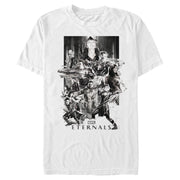 Men's Marvel Eternals Greyscale Poster  Adult T-Shirt