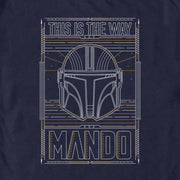 Men's Star Wars: The Mandalorian Mando This is the Way Line Art  Adult T-Shirt