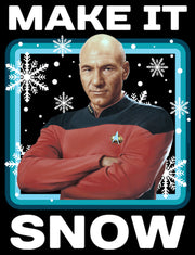 Men's Star Trek: The Next Generation Captain Picard Make It Snow  Adult T-Shirt