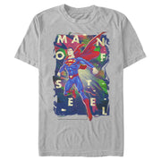 Men's Superman Man of Steel Rainbow  Adult T-Shirt