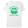 Men's Star Wars: The Mandalorian St. Patrick's Day Grogu May the Luck be with You Retro  Adult T-Shirt