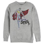 Men's Superman Man of Steel Paint Drip  Adult Sweatshirt