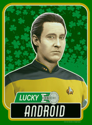 Men's Star Trek: The Next Generation Commander Data St. Patrick's Day Lucky Android  Adult T-Shirt