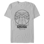 Men's Star Wars: The Mandalorian Vitruvian Grogu  Adult T-Shirt