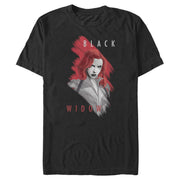 Men's Marvel Black Widow Smudge Portrait  Adult T-Shirt