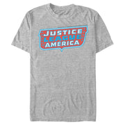 Men's Justice League Patriotic Frame Logo  Adult T-Shirt