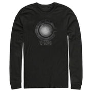 Men's Zack Snyder Justice League Cyborg Silver Logo  Adult Long Sleeve Shirt