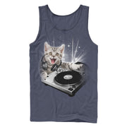 Men's Lost Gods DJ Space Kitten  Adult Tank Top