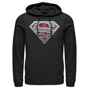 Men's Superman Logo Grunge  Adult Pull Over Hoodie