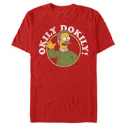 Men's The Simpsons Ned Flanders Okily Dokily  Adult T-Shirt