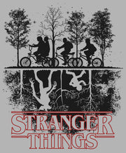 Men's Stranger Things Biking in Upside Down  Adult Pull Over Hoodie