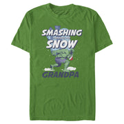 Men's Marvel Hulk Grandpa Smashing Snow  Adult T-Shirt