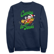 Men's Betty Boop Christmas Coming to Town Pudgy  Adult Sweatshirt