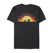 Men's Lion King Pixel Sunset Trio  Adult T-Shirt