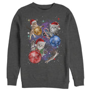 Men's Lost Gods Xmas Cats in Space  Adult Sweatshirt