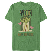 Men's Star Wars Valentine's Day Yoda One for Me  Adult T-Shirt