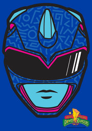 Men's Power Rangers Blue Ranger Helmet  Adult T-Shirt