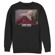 Men's Star Trek: The Next Generation Captain Picard Palm to Face Meme  Adult Sweatshirt