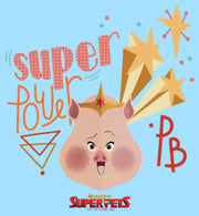 Men's DC League of Super-Pets Super Power PB Pig  Adult T-Shirt