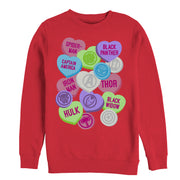 Men's Marvel Valentine's Day Candy Heart Heroes  Adult Sweatshirt