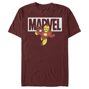 Men's Marvel Iron Man Brick Logo  Adult T-Shirt