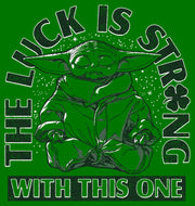 Men's Star Wars: The Mandalorian St. Patrick's Day Grogu The Luck is Strong with this One  Adult T-Shirt