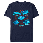 Men's Battlebots Blue Neon Robots  Adult T-Shirt