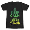 Men's Lost Gods St. Patrick's Day Keep Calm and Leprechaun Green Fade  Adult T-Shirt