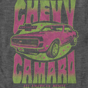 Men's General Motors Retro Pink and Green Chevy Camaro  Adult T-Shirt