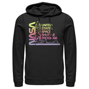 Men's NASA Ombre Sunset Shuttle Program  Adult Pull Over Hoodie