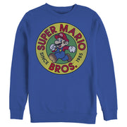 Men's Nintendo Mario Walk Circle 1985  Adult Sweatshirt