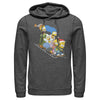 Men's The Simpsons Distressed Family Gone Sledding  Adult Pull Over Hoodie