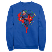 Men's Superman Christmas Lights  Adult Sweatshirt