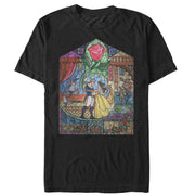 Men's Beauty and the Beast Stained Glass  Adult T-Shirt