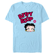 Men's Betty Boop Lipstick Kiss Logo  Adult T-Shirt