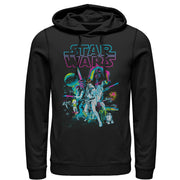 Men's Star Wars Neon Collage  Adult Pull Over Hoodie