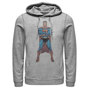 Men's Superman Bold Hero Pose  Adult Pull Over Hoodie