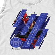 Men's Marvel Spider-Man: No Way Home Suit Blueprint Panels  Adult Tank Top