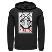 Men's Nintendo Mario Close Up  Adult Pull Over Hoodie