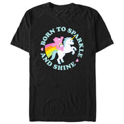 Men's Care Bears Born to Sparkle and Shine Cheer  Adult T-Shirt