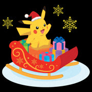 Men's Pokemon Christmas Pikachu Sleigh  Adult T-Shirt