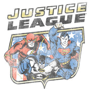 Men's Justice League Classic American Hero Collage  Adult T-Shirt