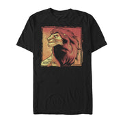 Men's Lion King Majestic Simba Frame  Adult T-Shirt