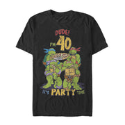 Men's Teenage Mutant Ninja Turtles 40th Birthday Pizza Party  Adult T-Shirt