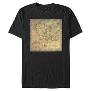 Men's The Lord of the Rings Fellowship of the Ring Map of Middle Earth  Adult T-Shirt