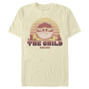 Men's Star Wars: The Mandalorian The Child Cartoon Retro Sunset  Adult T-Shirt