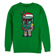 Men's Star Wars Boba Fett Santa Hat Cartoon  Adult Sweatshirt