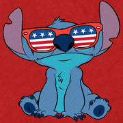 Men's Lilo & Stitch American Flag Sunglasses Stitch  Adult T-Shirt