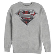 Men's Superman Logo Grunge  Adult Sweatshirt